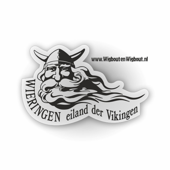 Vikingsticker in zwart op transparant